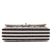Chanel Classic Double Flap Medium Jersey Stripes Coco Sailor GHW
