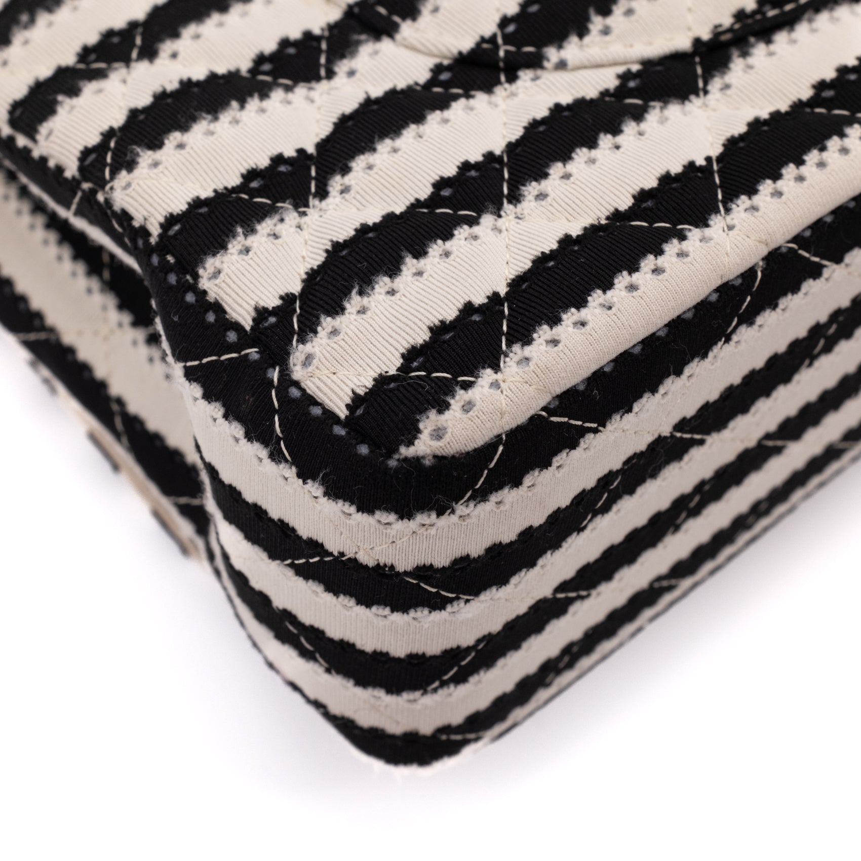 Chanel Classic Double Flap Medium Jersey Stripes Coco Sailor GHW
