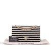 Chanel Classic Double Flap Medium Jersey Stripes Coco Sailor GHW