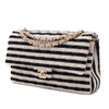 Chanel Classic Double Flap Medium Jersey Stripes Coco Sailor GHW