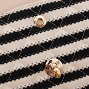 Chanel Classic Double Flap Medium Jersey Stripes Coco Sailor GHW