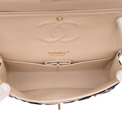 Chanel Classic Double Flap Medium Jersey Stripes Coco Sailor GHW