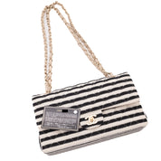 Chanel Classic Double Flap Medium Jersey Stripes Coco Sailor GHW
