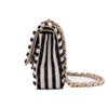 Chanel Classic Double Flap Medium Jersey Stripes Coco Sailor GHW