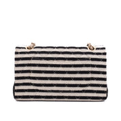 Chanel Classic Double Flap Medium Jersey Stripes Coco Sailor GHW