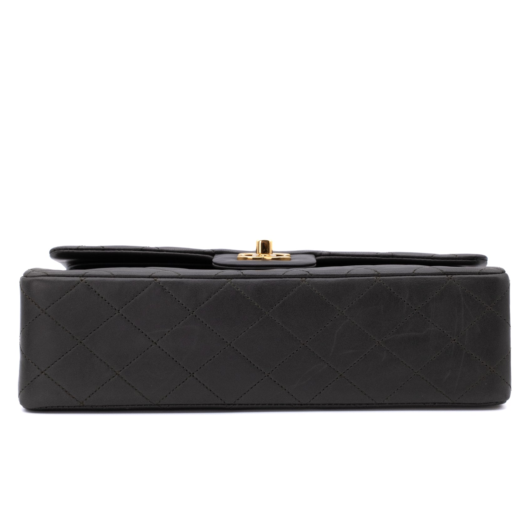 Chanel Classic Double Flap Bag Medium Lammleder Khaki Olive 24k GHW