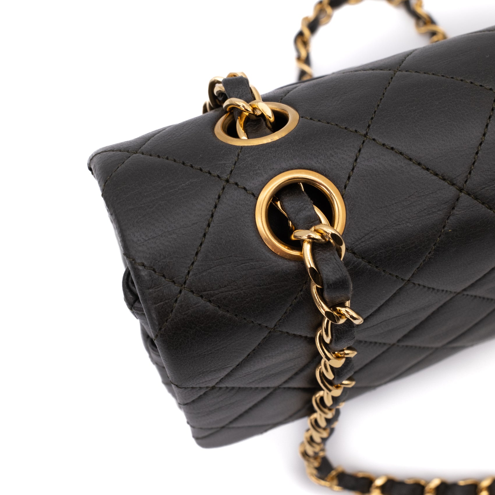 Chanel Classic Double Flap Bag Medium Lammleder Khaki Olive 24k GHW