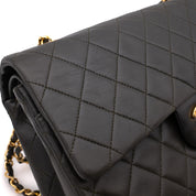 Chanel Classic Double Flap Bag Medium Lammleder Khaki Olive 24k GHW