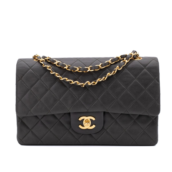 Chanel Classic Double Flap Bag Medium Lammleder Khaki Olive 24k GHW