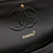 Chanel Classic Double Flap Bag Medium Lammleder Khaki Olive 24k GHW