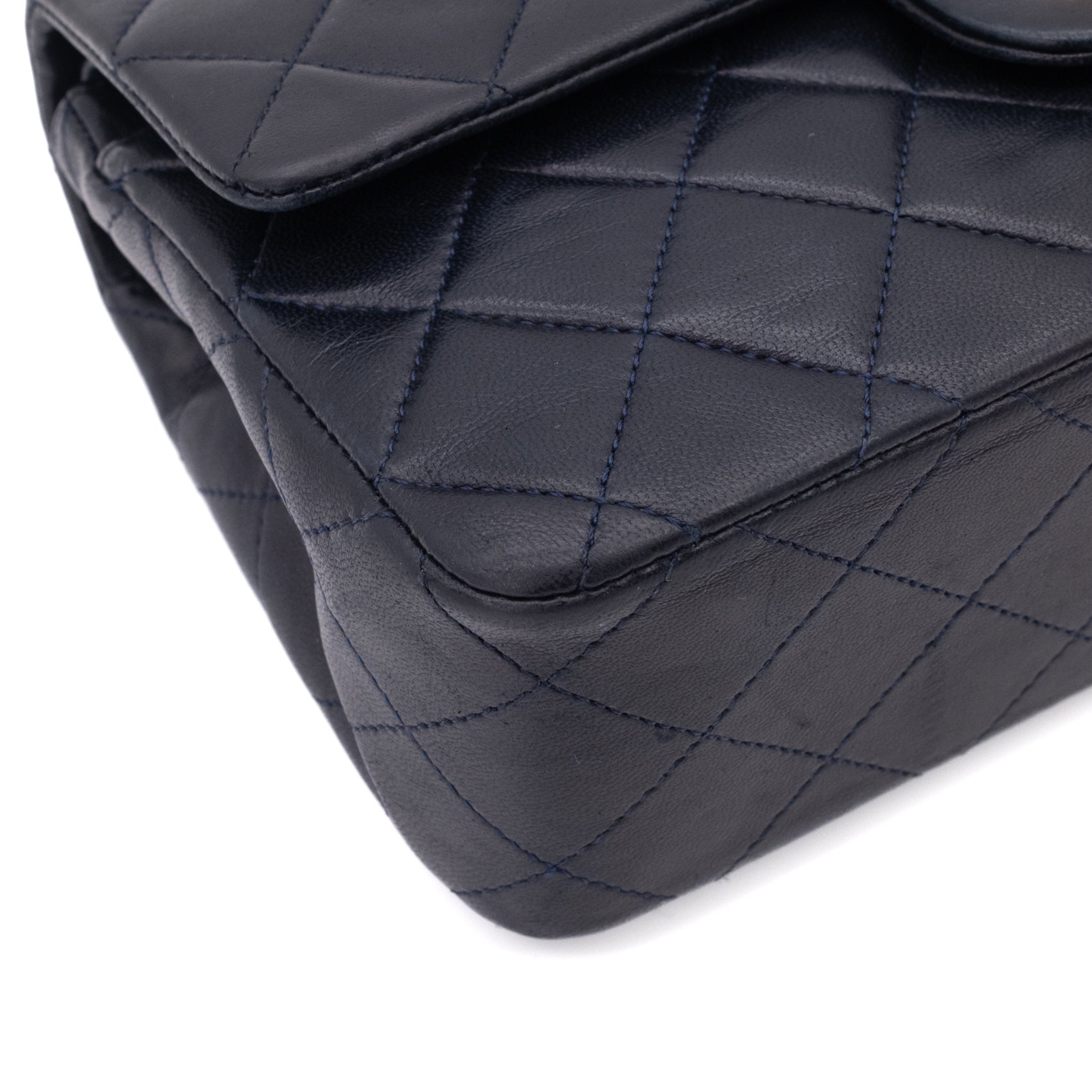 Chanel Classic Double Flap Bag Small Lammleder Dunkelblau 24k GHW