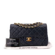 Chanel Classic Double Flap Bag Small Lammleder Dunkelblau 24k GHW