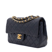 Chanel Classic Double Flap Bag Small Lammleder Dunkelblau 24k GHW