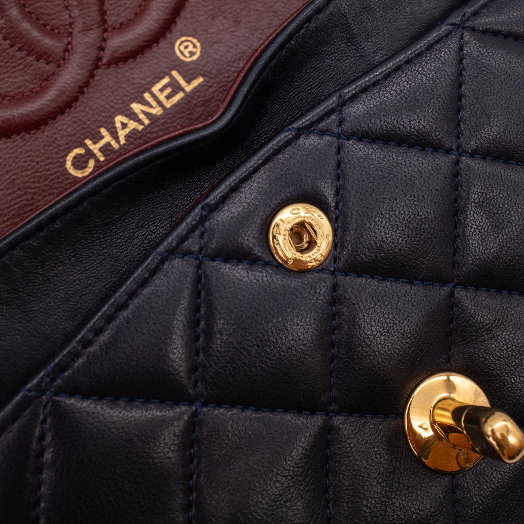 Chanel Classic Double Flap Bag Small Lammleder Dunkelblau 24k GHW