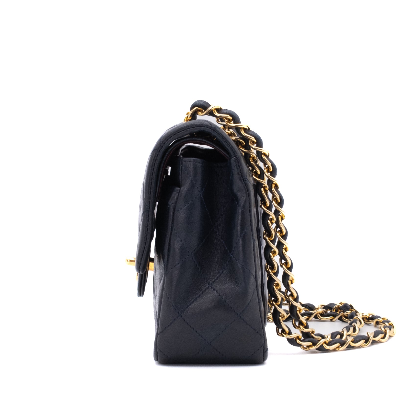 Chanel Classic Double Flap Bag Small Lammleder Dunkelblau 24k GHW