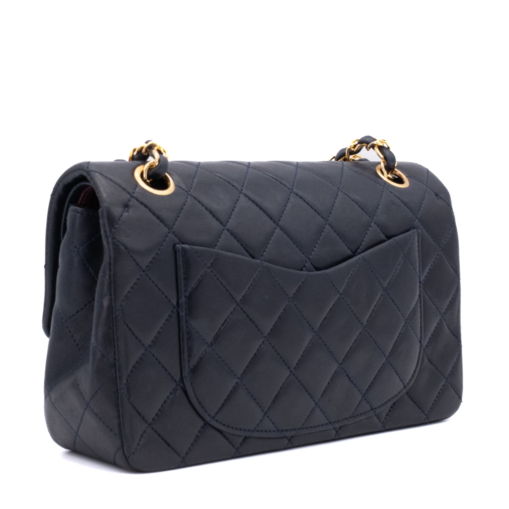 Chanel Classic Double Flap Bag Small Lammleder Dunkelblau 24k GHW