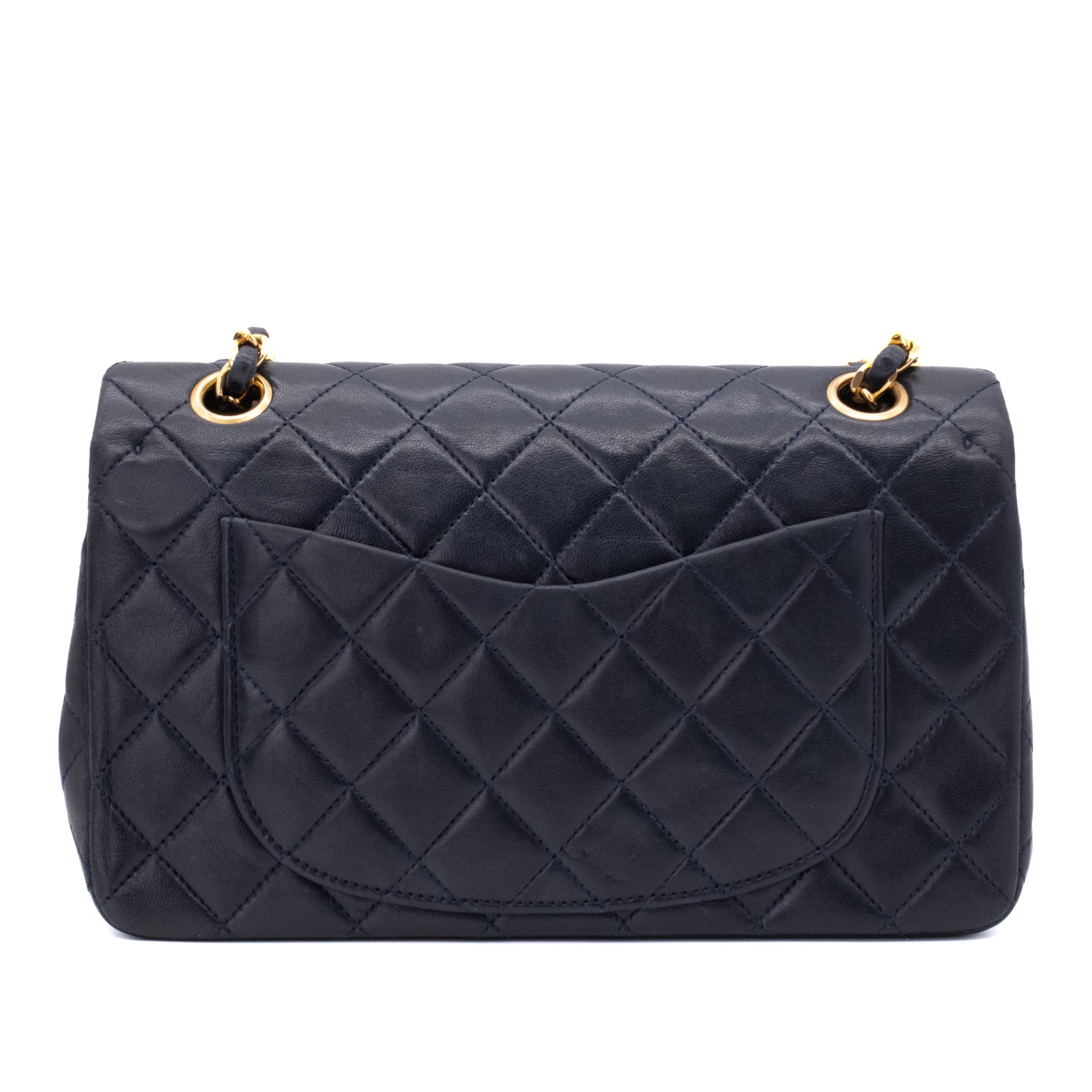 Chanel Classic Double Flap Bag Small Lammleder Dunkelblau 24k GHW