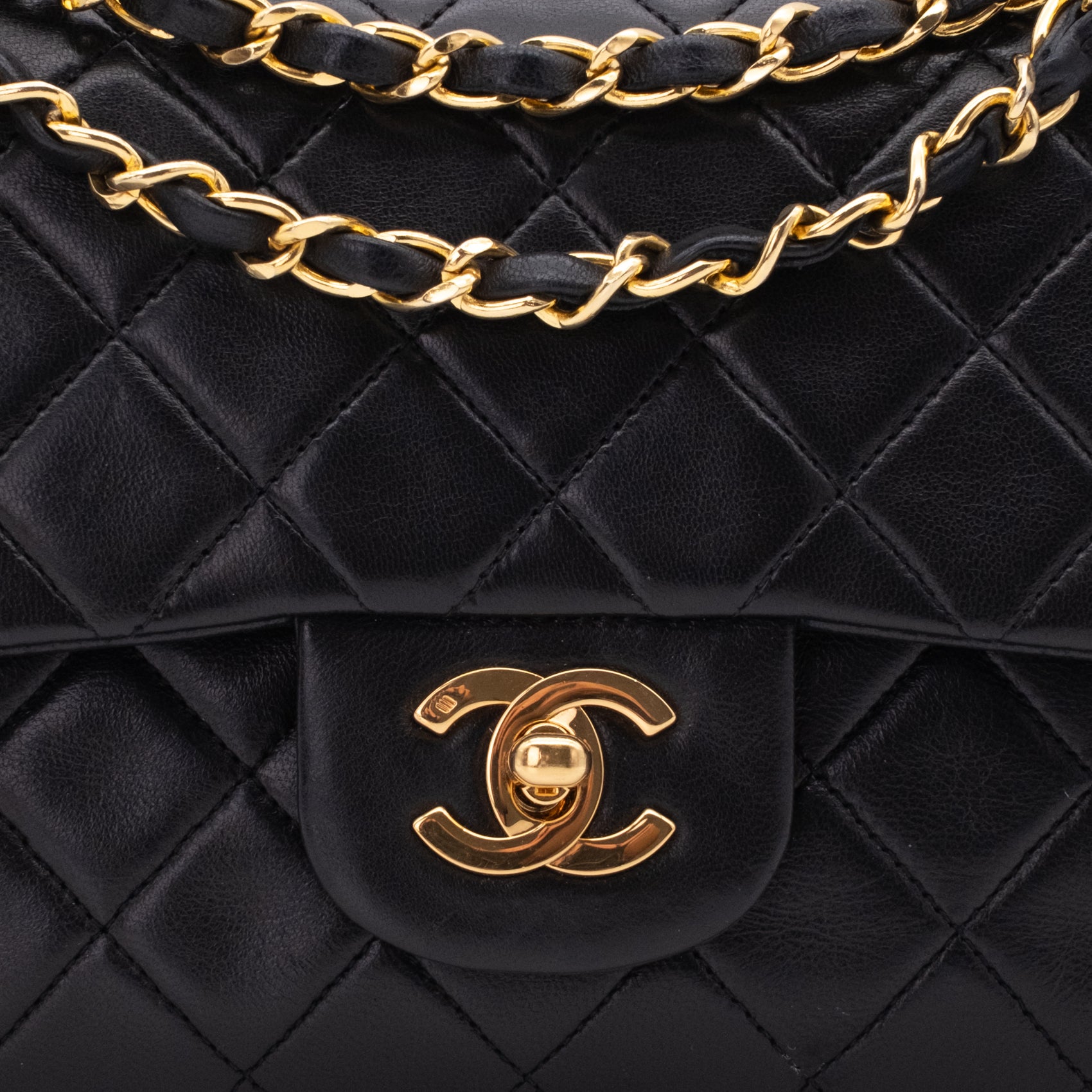Chanel Classic Double Flap Bag Small Lammleder Schwarz 24k GHW