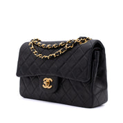 Chanel Classic Double Flap Bag Small Lammleder Schwarz 24k GHW