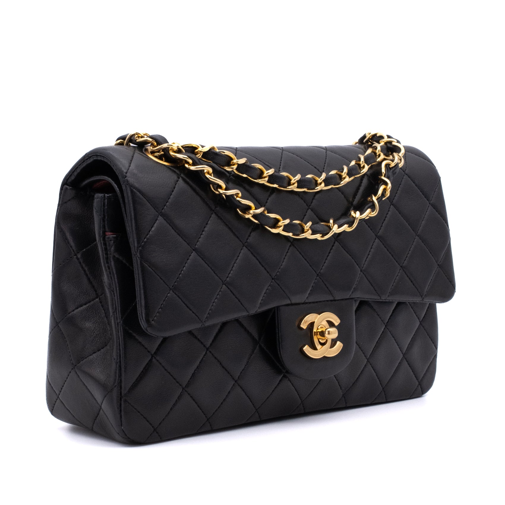 Chanel Classic Double Flap Bag Small Lammleder Schwarz 24k GHW