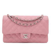 Chanel Classic Double Flap Bag Medium Caviar Sakura Pink SHW