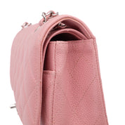 Chanel Classic Double Flap Bag Medium Caviar Sakura Pink SHW