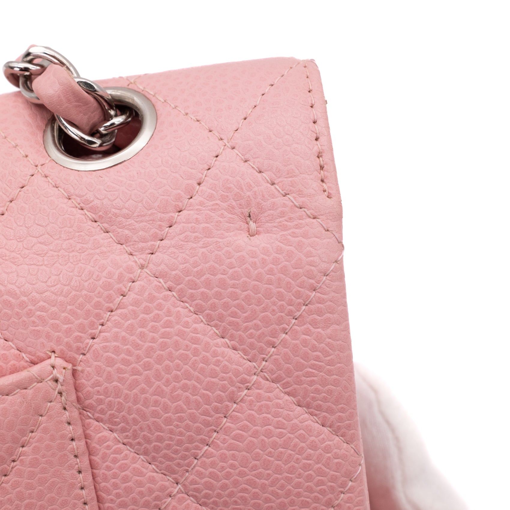 Chanel Classic Double Flap Bag Medium Caviar Sakura Pink SHW