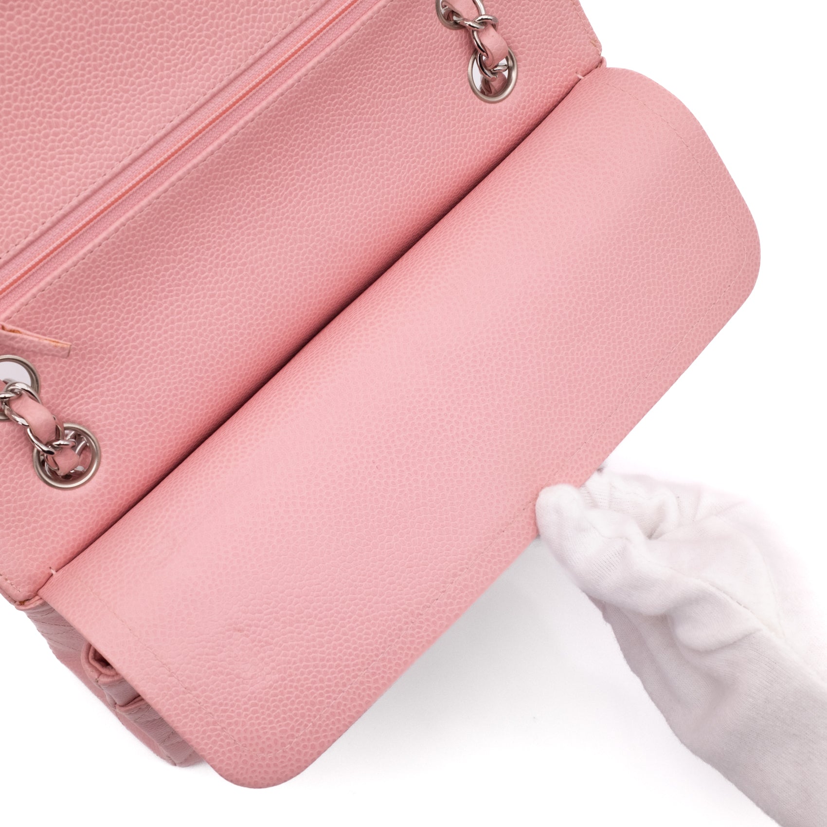 Chanel Classic Double Flap Bag Medium Caviar Sakura Pink SHW