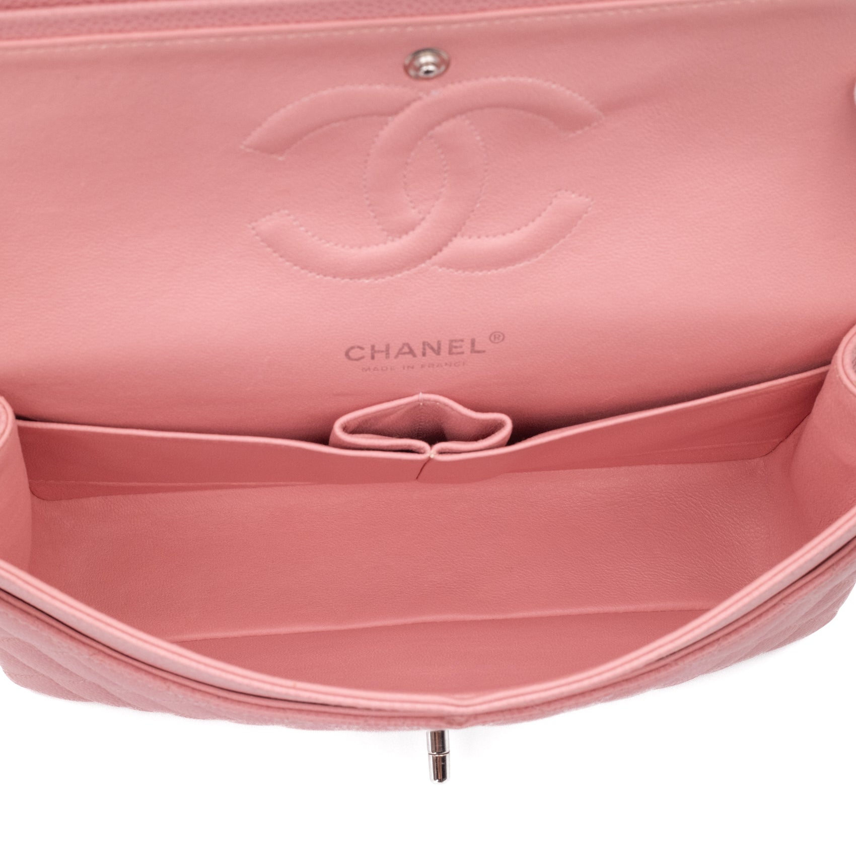 Chanel Classic Double Flap Bag Medium Caviar Sakura Pink SHW