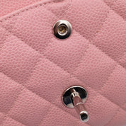 Chanel Classic Double Flap Bag Medium Caviar Sakura Pink SHW