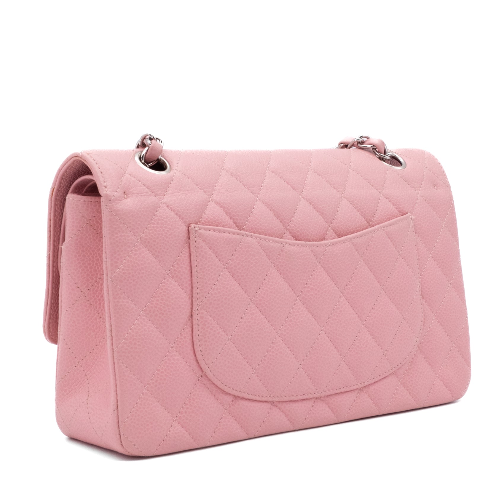 Chanel Classic Double Flap Bag Medium Caviar Sakura Pink SHW