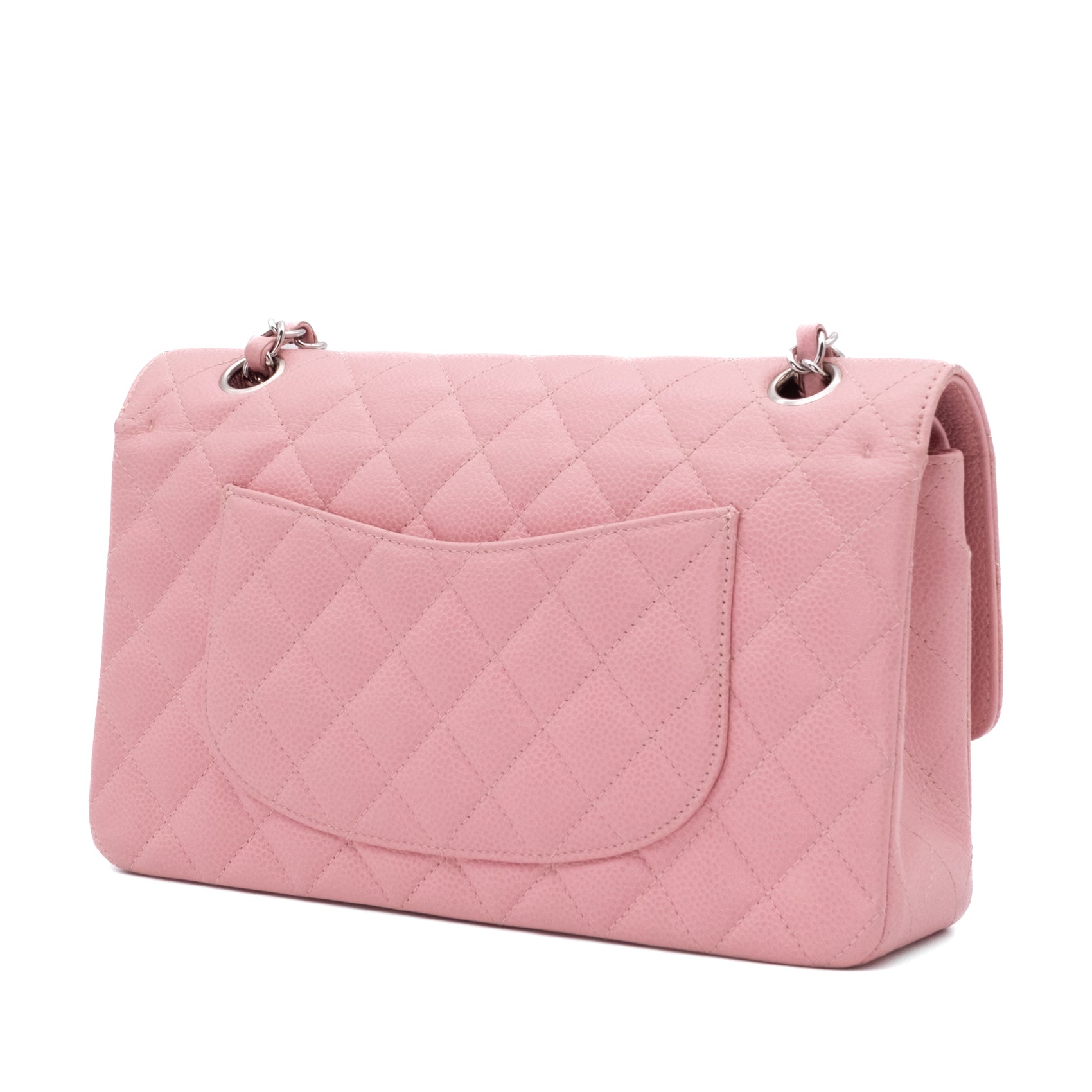 Chanel Classic Double Flap Bag Medium Caviar Sakura Pink SHW