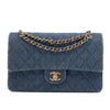 Chanel Classic Double Flap Medium Denim Jeans Blau 24k GHW