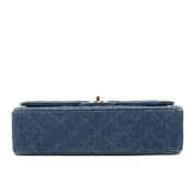 Chanel Classic Double Flap Medium Denim Jeans Blau 24k GHW