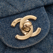 Chanel Classic Double Flap Medium Denim Jeans Blau 24k GHW