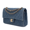 Chanel Classic Double Flap Medium Denim Jeans Blau 24k GHW