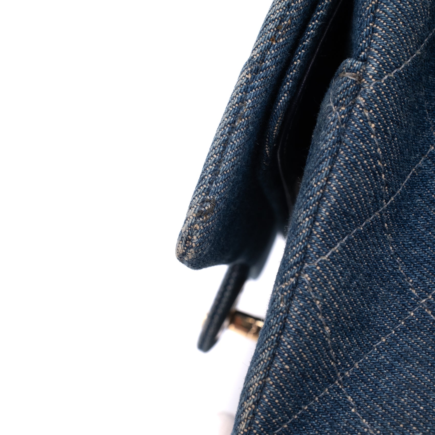 Chanel Classic Double Flap Medium Denim Jeans Blau 24k GHW