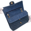 Chanel Classic Double Flap Medium Denim Jeans Blau 24k GHW