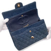 Chanel Classic Double Flap Medium Denim Jeans Blau 24k GHW