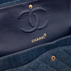 Chanel Classic Double Flap Medium Denim Jeans Blau 24k GHW
