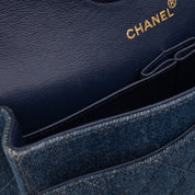 Chanel Classic Double Flap Medium Denim Jeans Blau 24k GHW