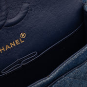 Chanel Classic Double Flap Medium Denim Jeans Blau 24k GHW