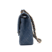 Chanel Classic Double Flap Medium Denim Jeans Blau 24k GHW
