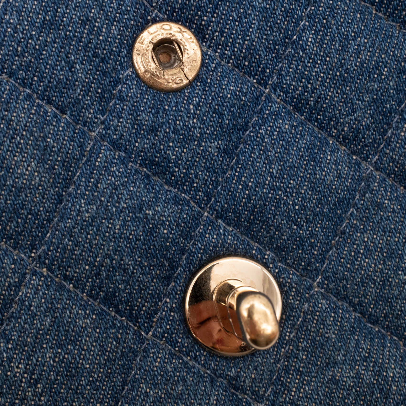 Chanel Classic Double Flap Medium Denim Jeans Blau 24k GHW