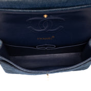 Chanel Classic Double Flap Medium Denim Jeans Blau 24k GHW