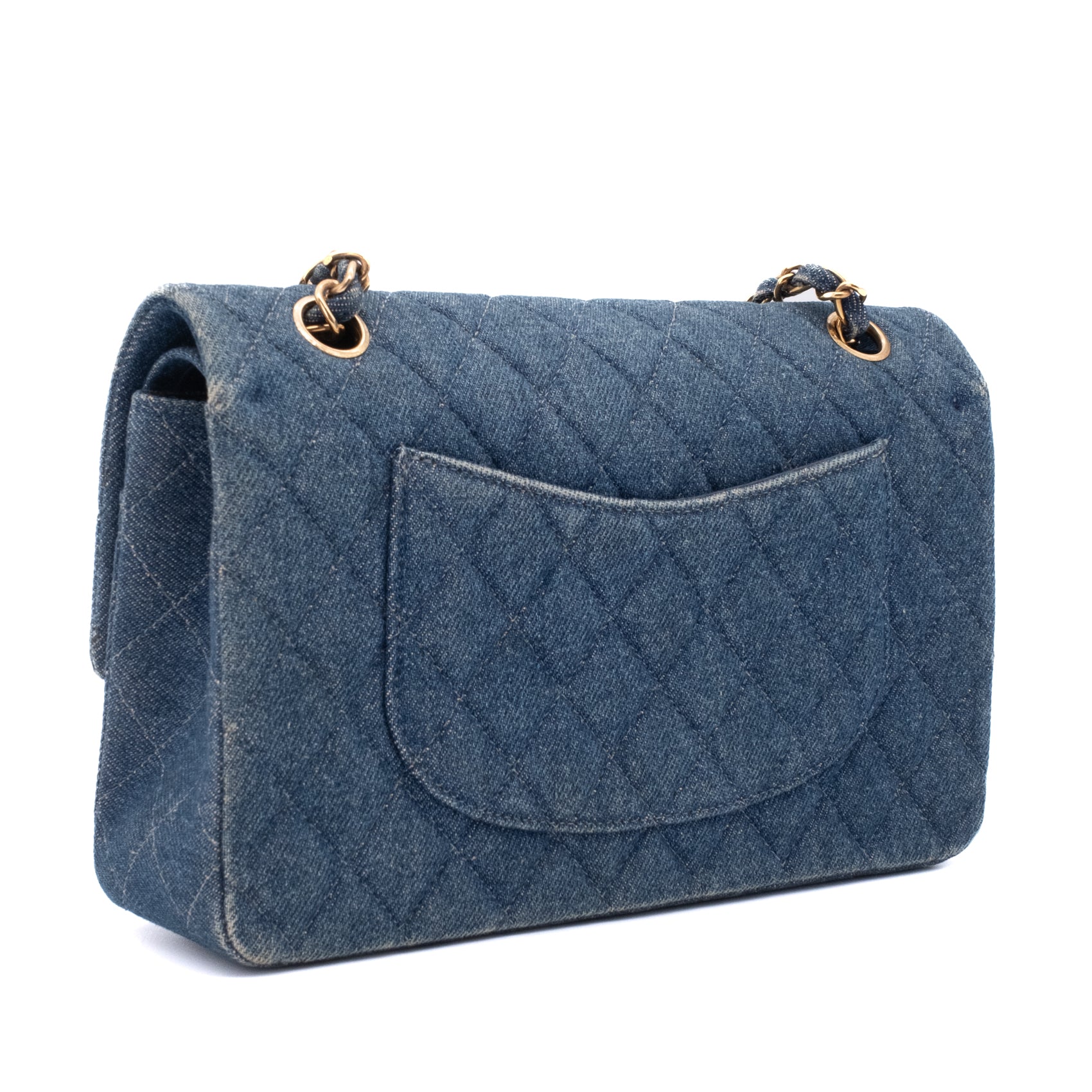 Chanel Classic Double Flap Medium Denim Jeans Blau 24k GHW