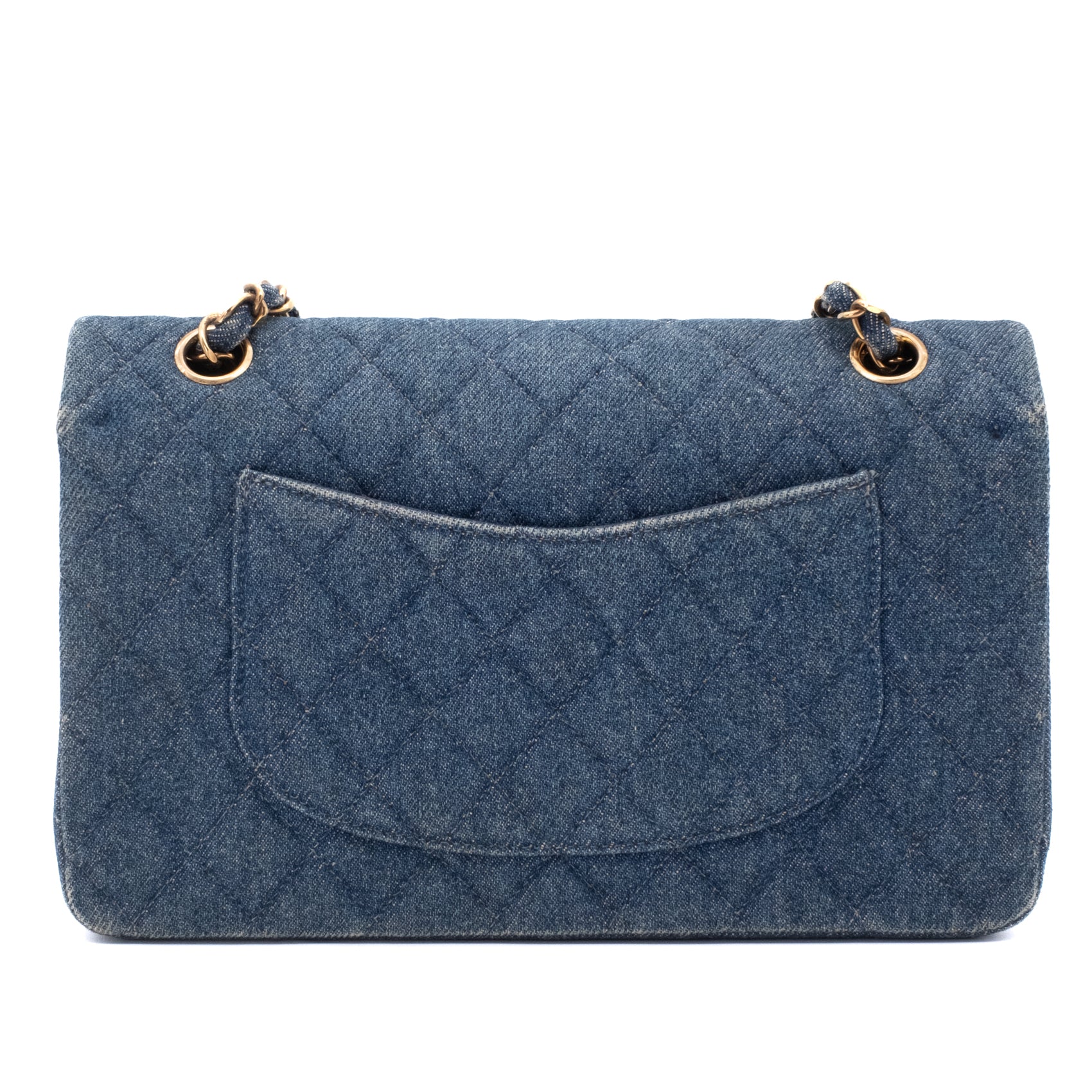 Chanel Classic Double Flap Medium Denim Jeans Blau 24k GHW
