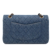 Chanel Classic Double Flap Medium Denim Jeans Blau 24k GHW