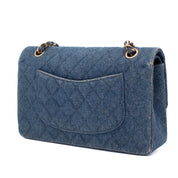 Chanel Classic Double Flap Medium Denim Jeans Blau 24k GHW
