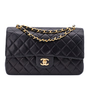 Chanel Classic Double Flap Bag Medium Lammleder Schwarz 24k GHW